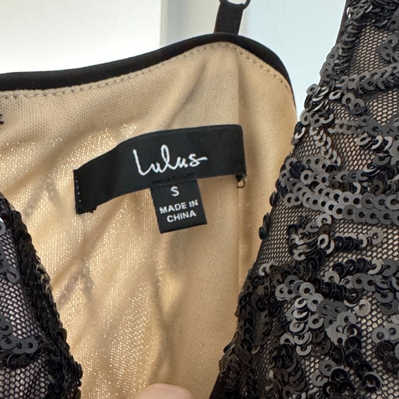Lulu's Black Sequin Lace Dress - Picture 3 of 6